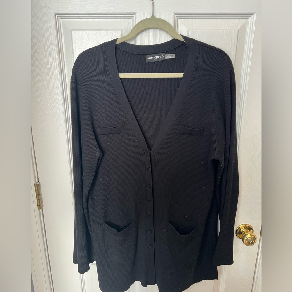 Karl Lagerfeld Paris black cardigan sweater
